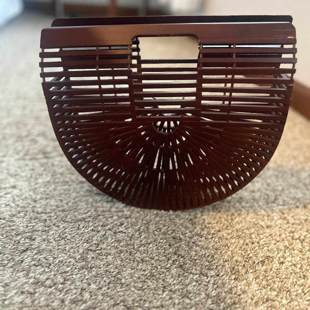 Brown wooden purse